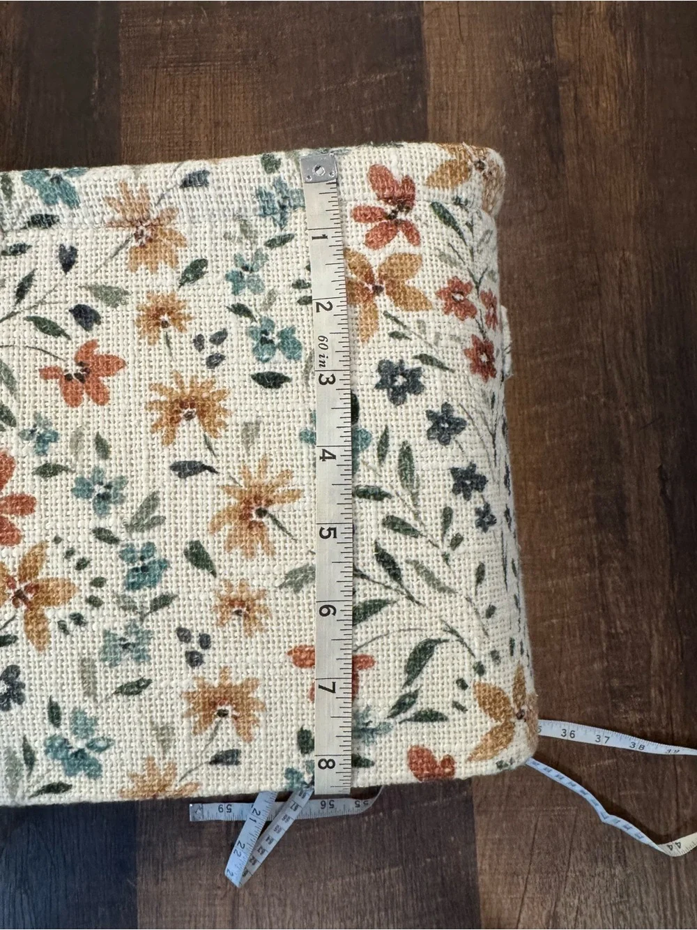 AVA Floral Linen Clutch - Cream, Rust & Teal